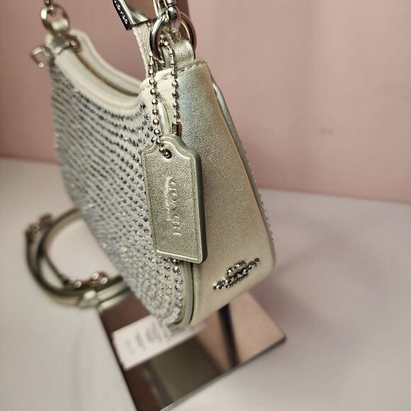 NWT Coach CW322 Teri Mini Crossbody Bag Silver Crystal - Picture 3 of 6